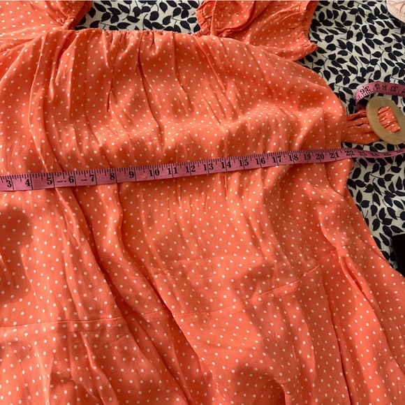 Cleobella Peach & White Polka Dot 100% Viscose Kimberly Belted Dress Size S - Picture 14 of 16